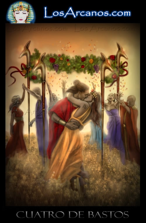 La Templanza y El Cuatro de Bastos