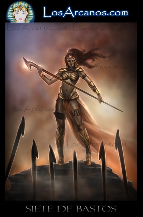 La Templanza y El Siete de Bastos