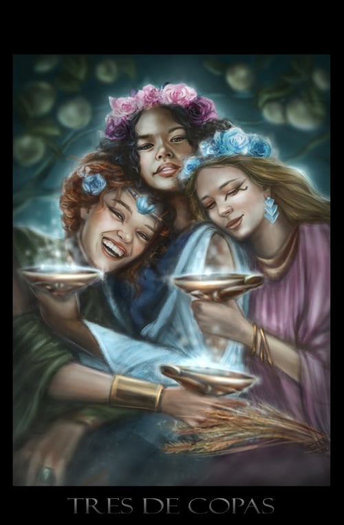 La Templanza y El Tres de Copas